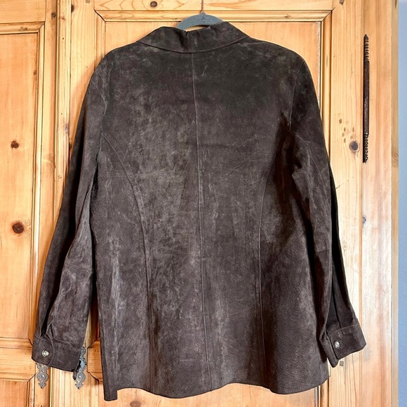 Marsh Landing Women’s Chocolate Brown Suede Leather Jacket Sz L - Picture 3 of 8